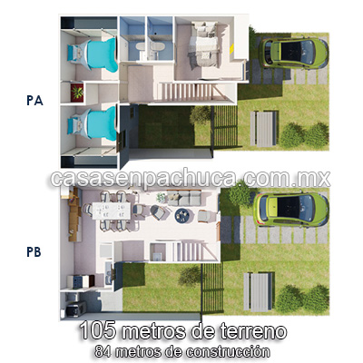 plano casas infonavit 3 recámaras en pachuca cerca del estado de méxico